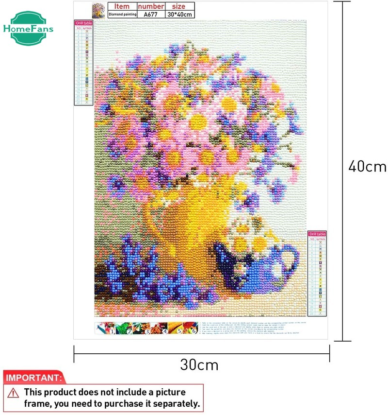 Bộ tranh đính đá 5D họa tiết hoa hoàng đạo độc đáo kích thước 30x40cm DIY dùng trang trí nhà cửa