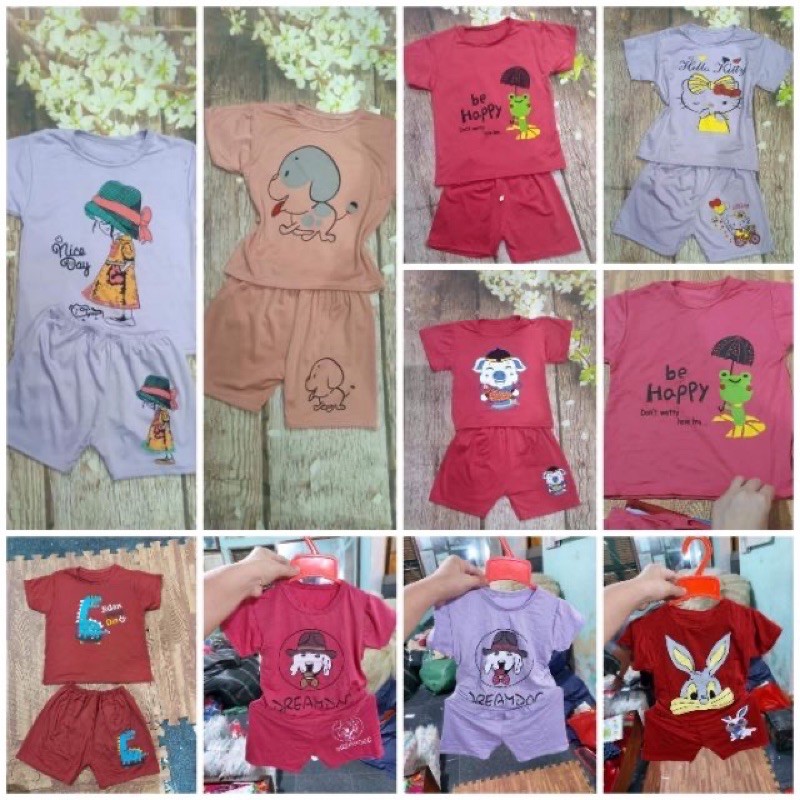 Bộ cotton mùa hè cho bé 12kg đổ lại