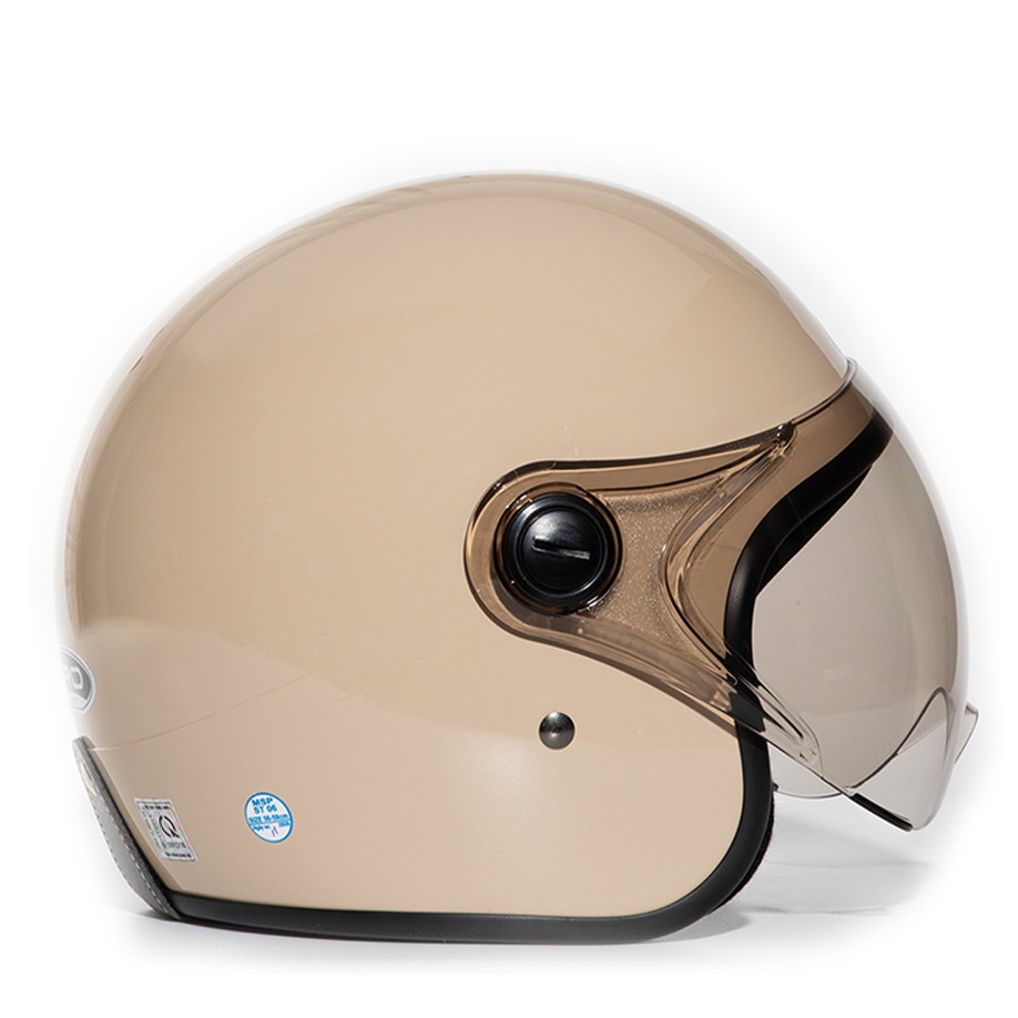 Nón bảo hiểm 3/4 đầu GRO HELMET chính hãng, kính ngắn màu trà, chất lượng cao