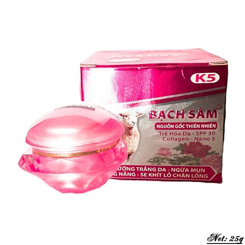 Kem dưỡng trắng da ngừa mụn Bạch Sâm Nhau Thai Cừu K5 chống nắng se khít lỗ chân lông 25g