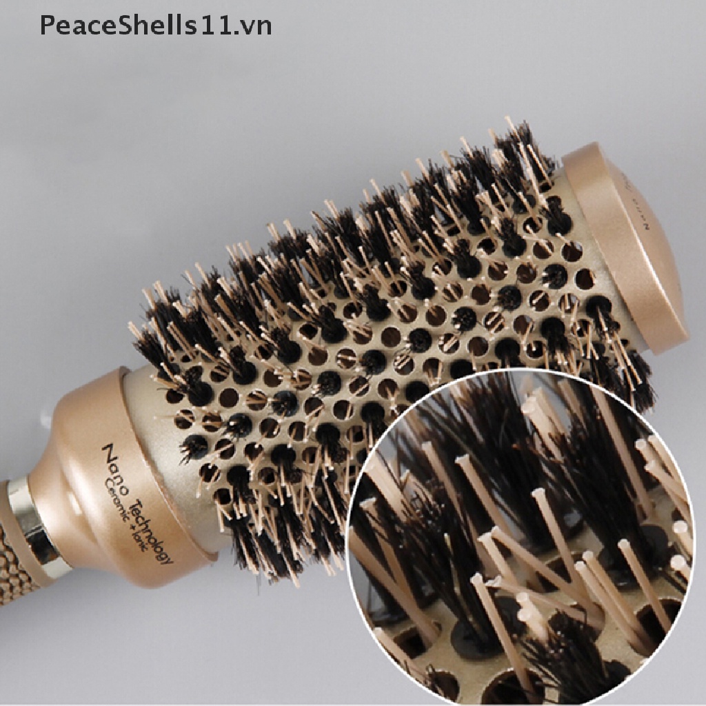 [Hàng mới về] Lược chải tóc chuyên nghiệp bằng gốm nhiệt hình trụ tròn chống trượt tiện lợi