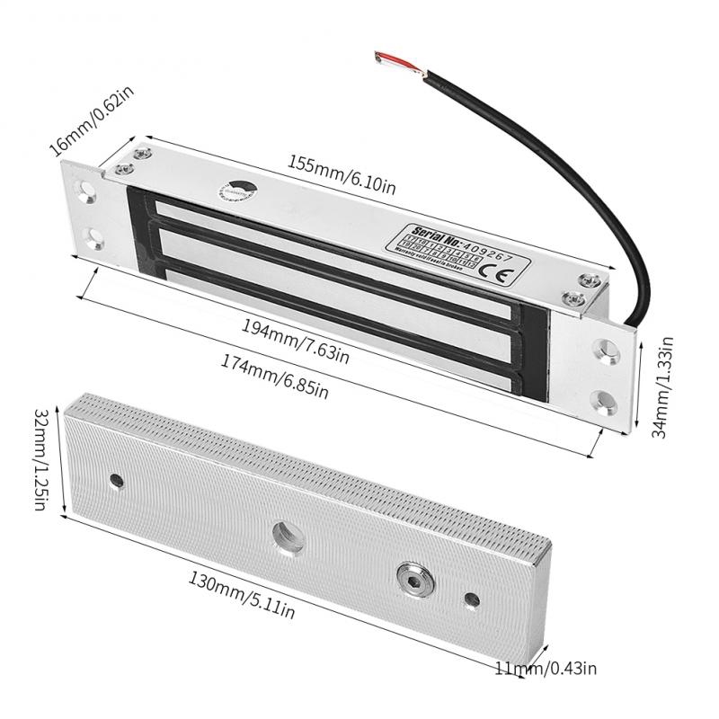 Khóa điện từ DC 12V với lực giữ 180kg an toàn chất lượng cao gắn cửa ra vào