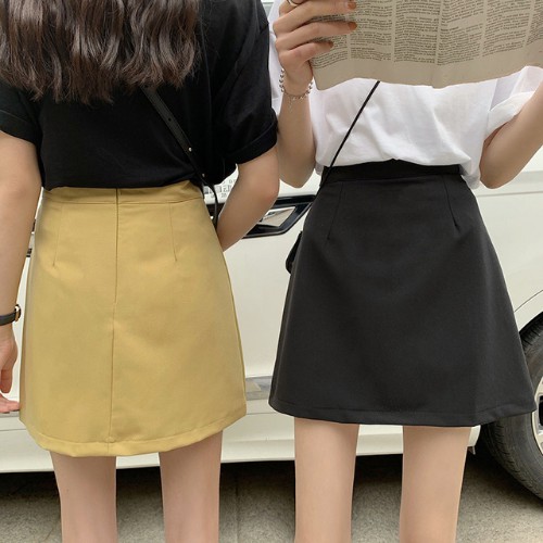 Chân váy ngắn chữ A eo cao màu trơn kiểu dáng đẹp cá tính | BigBuy360 - bigbuy360.vn