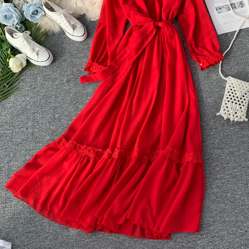 Đầm Đỏ Boho Maxi có nón - SALA - Hàng loại 1 voan chiffon mềm rũ | BigBuy360 - bigbuy360.vn