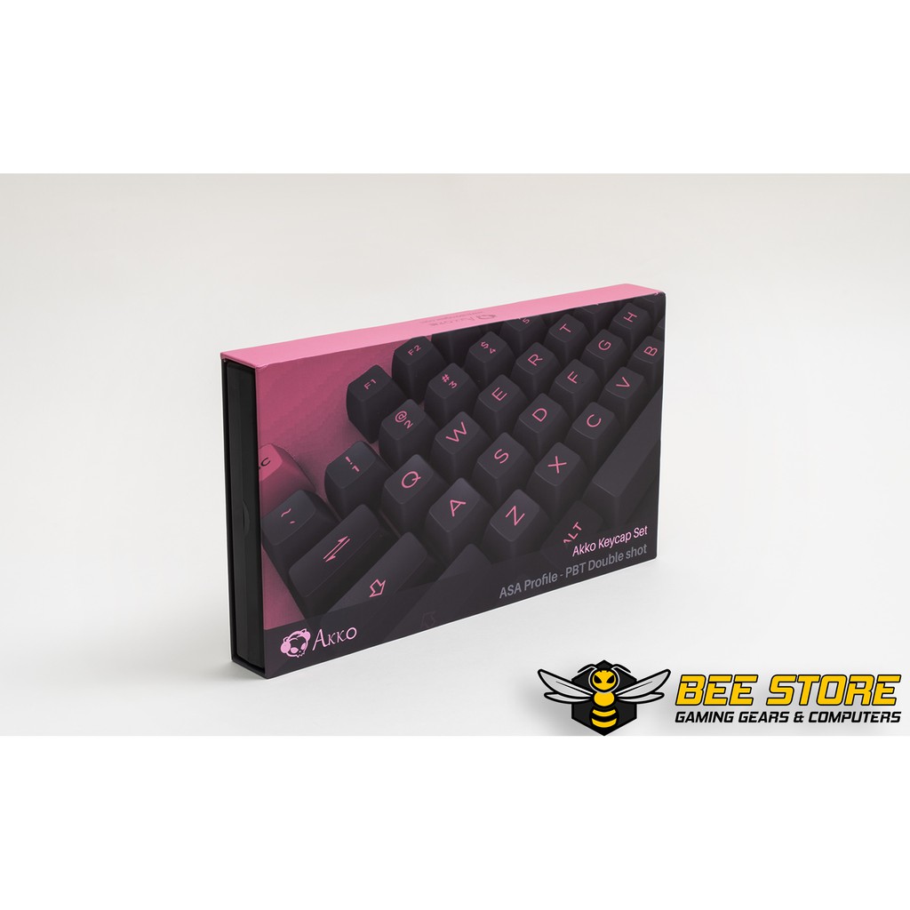 Keycap AKKO Black Pink (PBT DoubleShot, ASA profile, 158 nút)