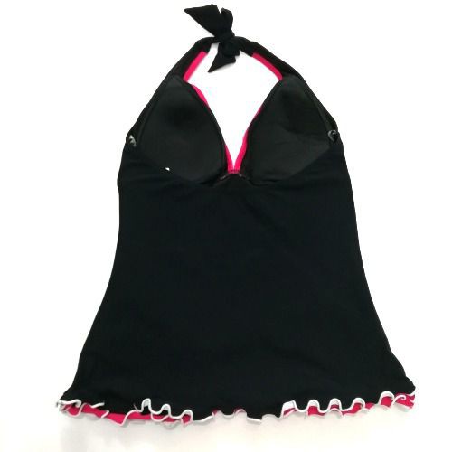 Đồ bơi nữ Gottex cổ yếm đen viền bèo hồng E852-1B88 ( TH8953 ) | BigBuy360 - bigbuy360.vn