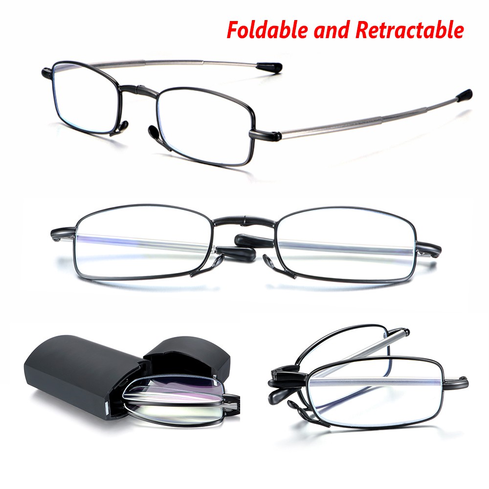 Mắt Kính Đọc Sách Có Thể Gấp Gọn Kèm Hộp Đựng+1.00~+4.00 Nhỏ Gọn Thời Trang Cho Nam Nữ