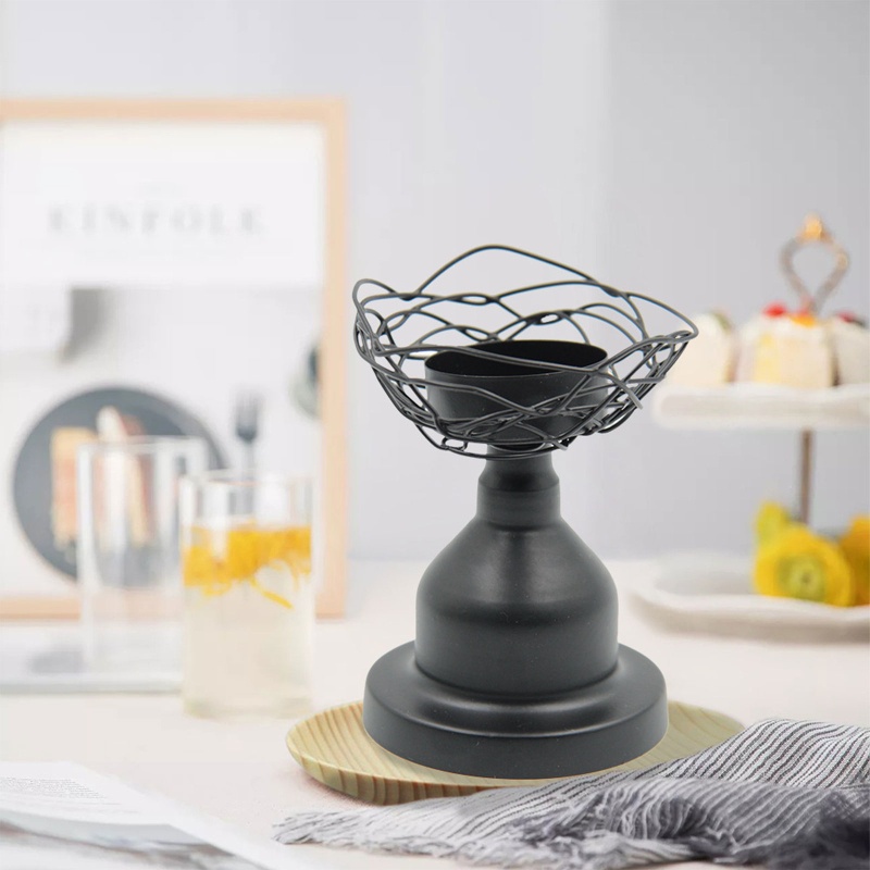 Tổ Chim Bằng Kim Loại Màu Vàng Đen Để Nến Trang Trí Tiệc Cưới