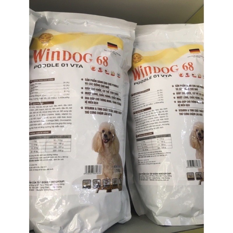 Thức Ăn Hạt 1kg Dành Cho Chó Poodle Và Các Giống Chó Nhỏ Windog 68 Poodle 01 Vta