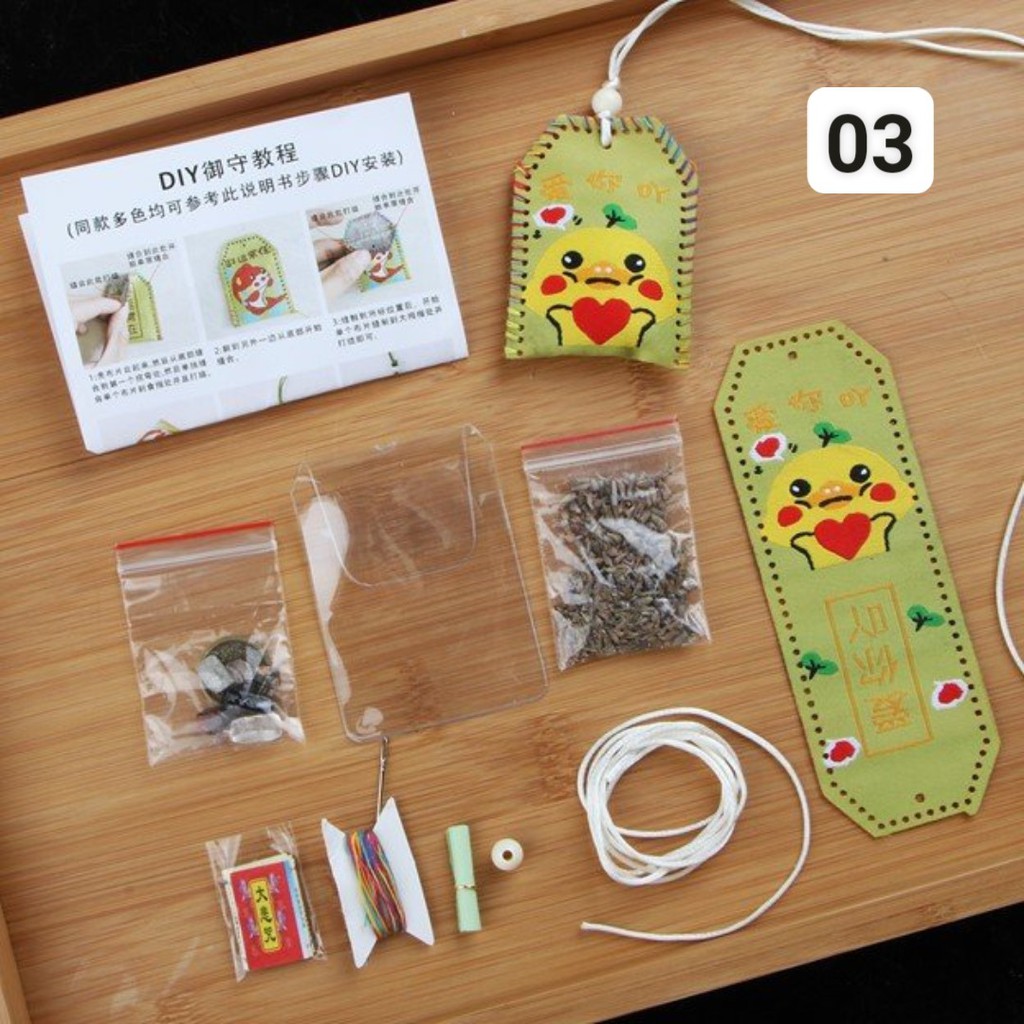 Bộ Kit DIY Tự Làm Túi Gấm May Mắn Omamori Nhật Bản