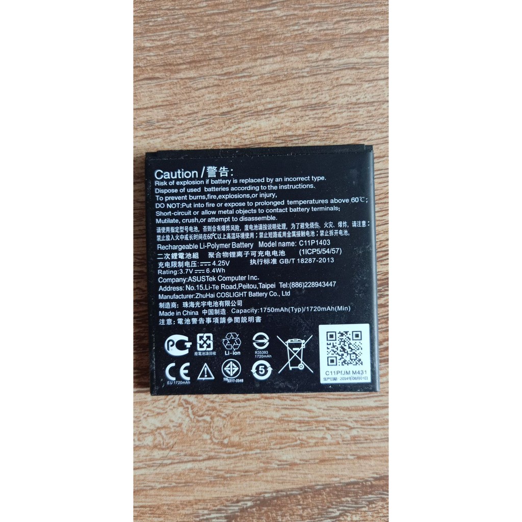 Pin Asus Zenfone 4.5 / A450 / A450CG / T00Q / C11P1403 Zin Tháo Máy Cũ