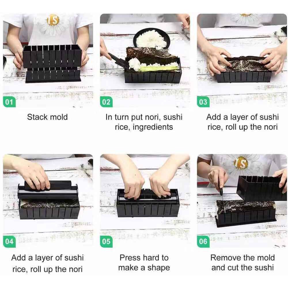 Set 10 Khuôn Làm Sushi / Cơm Nắm Đa Năng Tiện Dụng DIY
