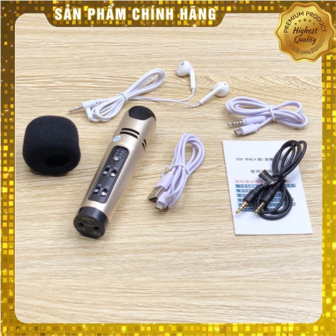 Micro Karaoke/Micro Livestream Thu Âm C16 Âm Thanh Chuyên Nghiệp + Tặng Tai Nghe Hàng Chính Hãng