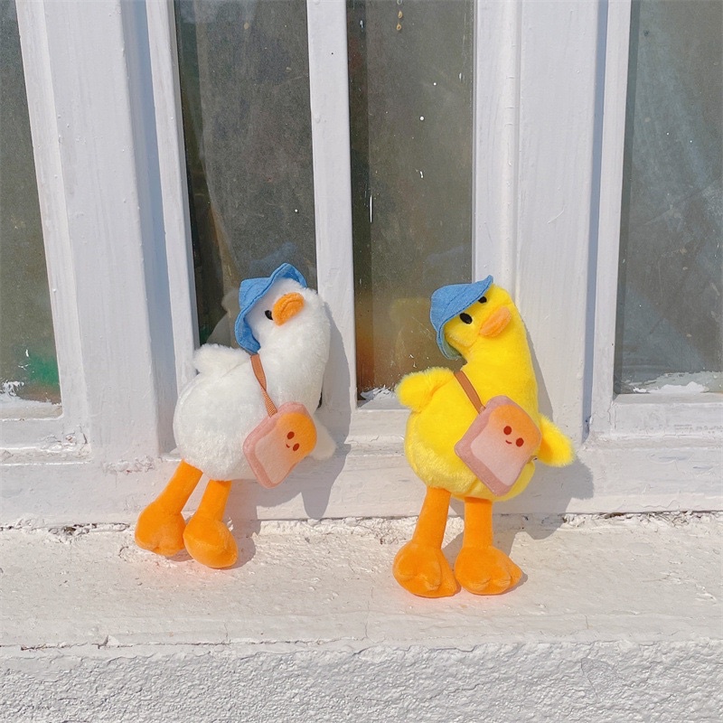 Móc Khoá Con Vịt nghiêng đầu hài hước A53, Móc Chìa Khóa Balo/ Túi Vịt Đội Mũ Nghiêng đầu