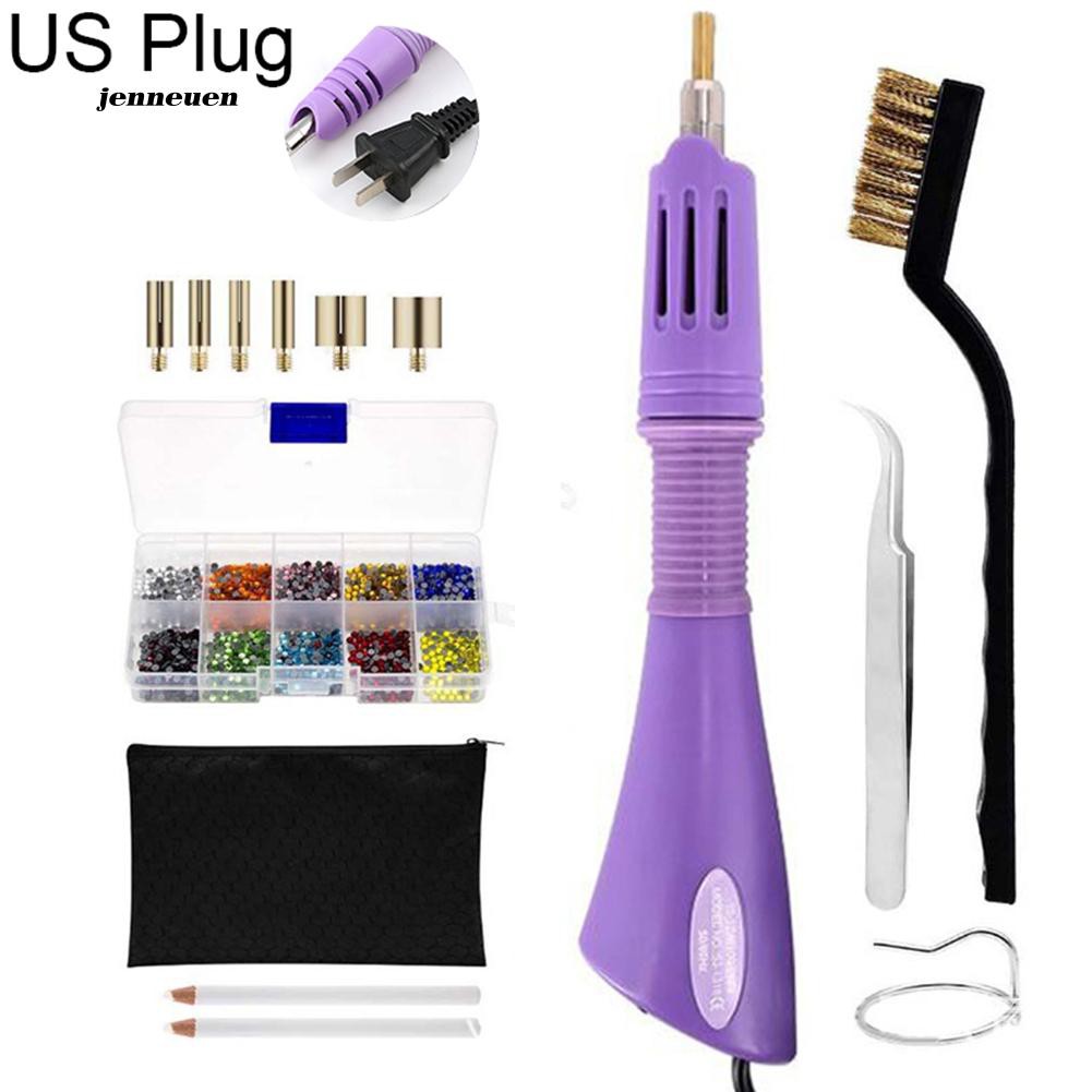 [Hàng mới về] Hộp dụng cụ khoan kèm 2000 viên đá đính trang trí quần áo váy cưới thủ công