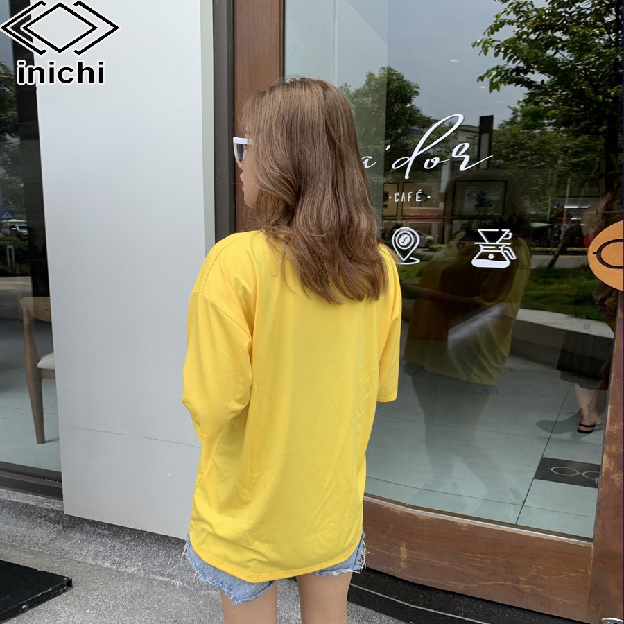 Áo thun tay lỡ INICHI A602 form rộng oversize nam nữ áo phông unisex