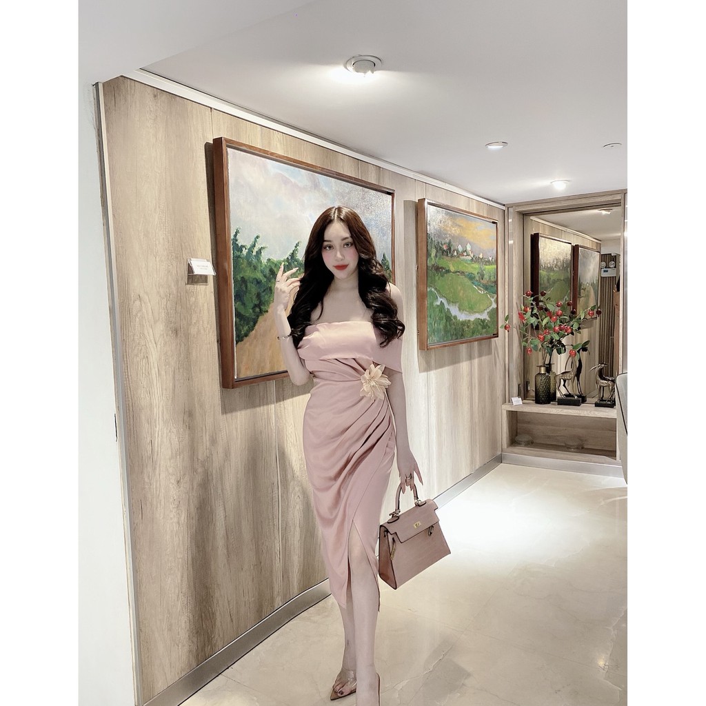 [LU18] Đầm Body Ôm Eo Trễ Vai Nhúng Tà- Vải Phi Lụa -3 Màu Trắng, Đen, Hồng- Dành Cho Nàng Đi Tiệc, Sự Kiện- ẢNH THẬT | BigBuy360 - bigbuy360.vn