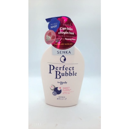 Sữa tắm dưỡng ẩm Senka Perfect Bubble for Body Hương hoa dịu ngọt 500ml