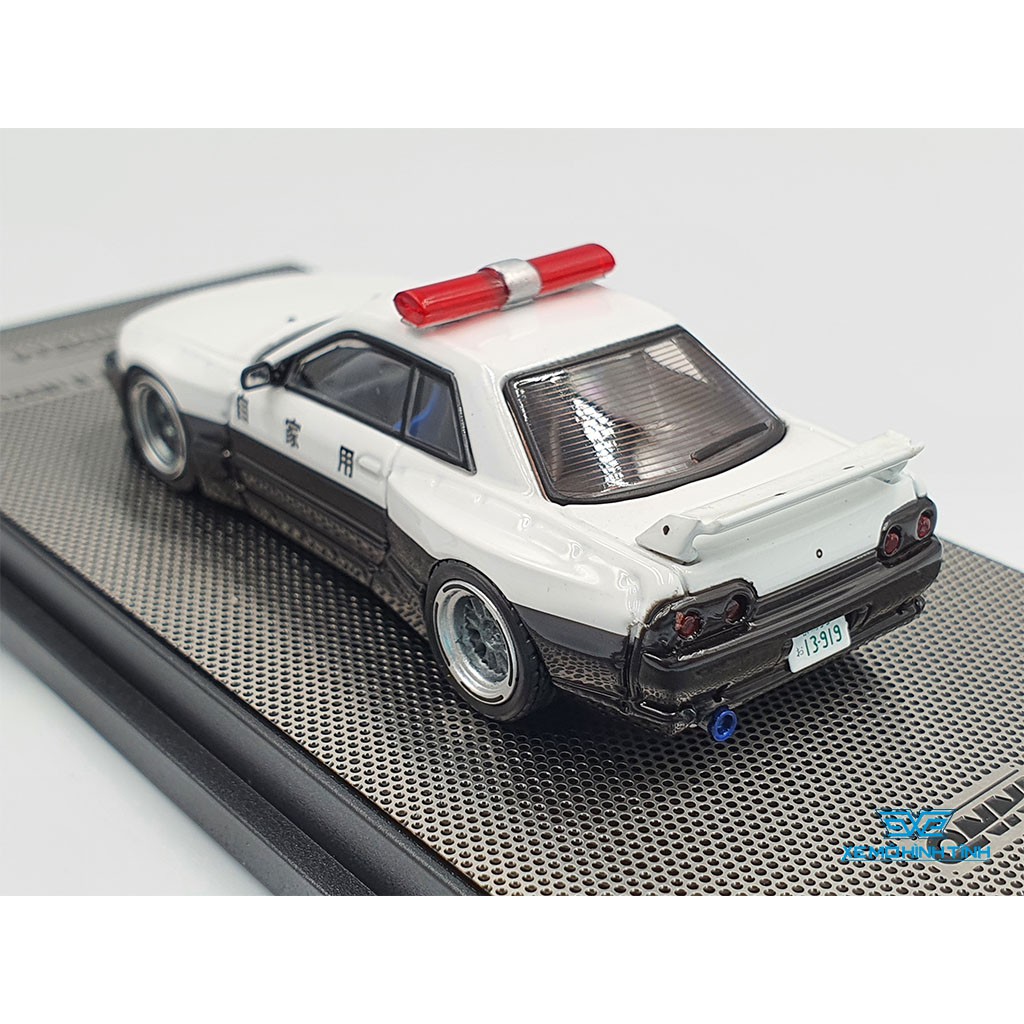 Xe Mô Hình Nissan Skyline GT-R(R32) Pandem/Rocket Bunny Japan Police Livery DriftCar Tỉ lệ 1:64 Inno Model ( Trắng Đen )