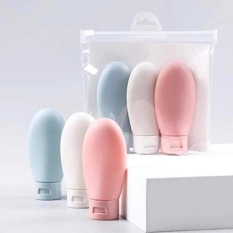 SÉT 3 LỌ CHIẾT MỸ PHẨM DU LỊCH KÈM TÚI ZIP