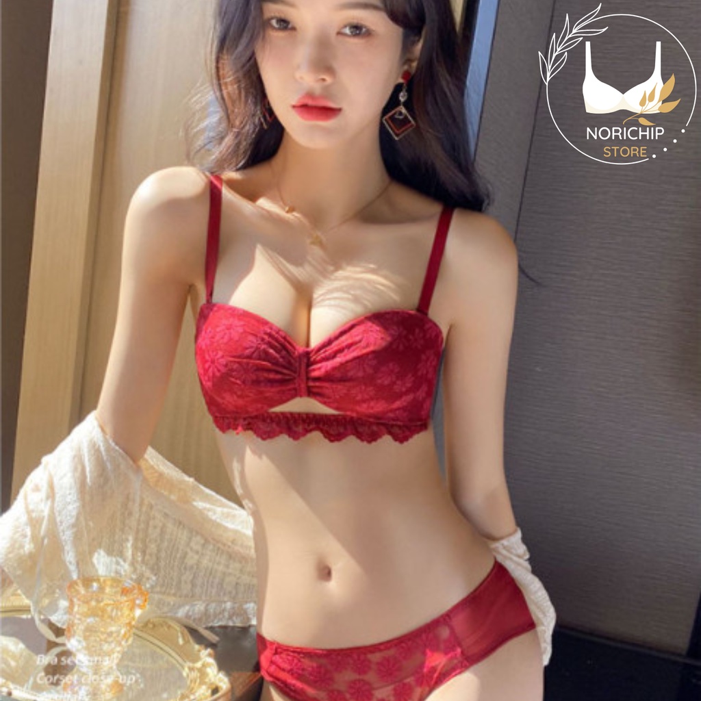 Áo Ngực nữ phối ren hoa cúc dễ thương không gọng form ôm sát nâng đỡ vòng một dây có thể tháo rời gợi cảm Norichip.