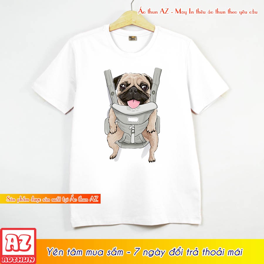 Áo thun Teen Nam Nữ in hình Chó Pug Baby Dog - Form rộng BIGSIZE AZ M1700