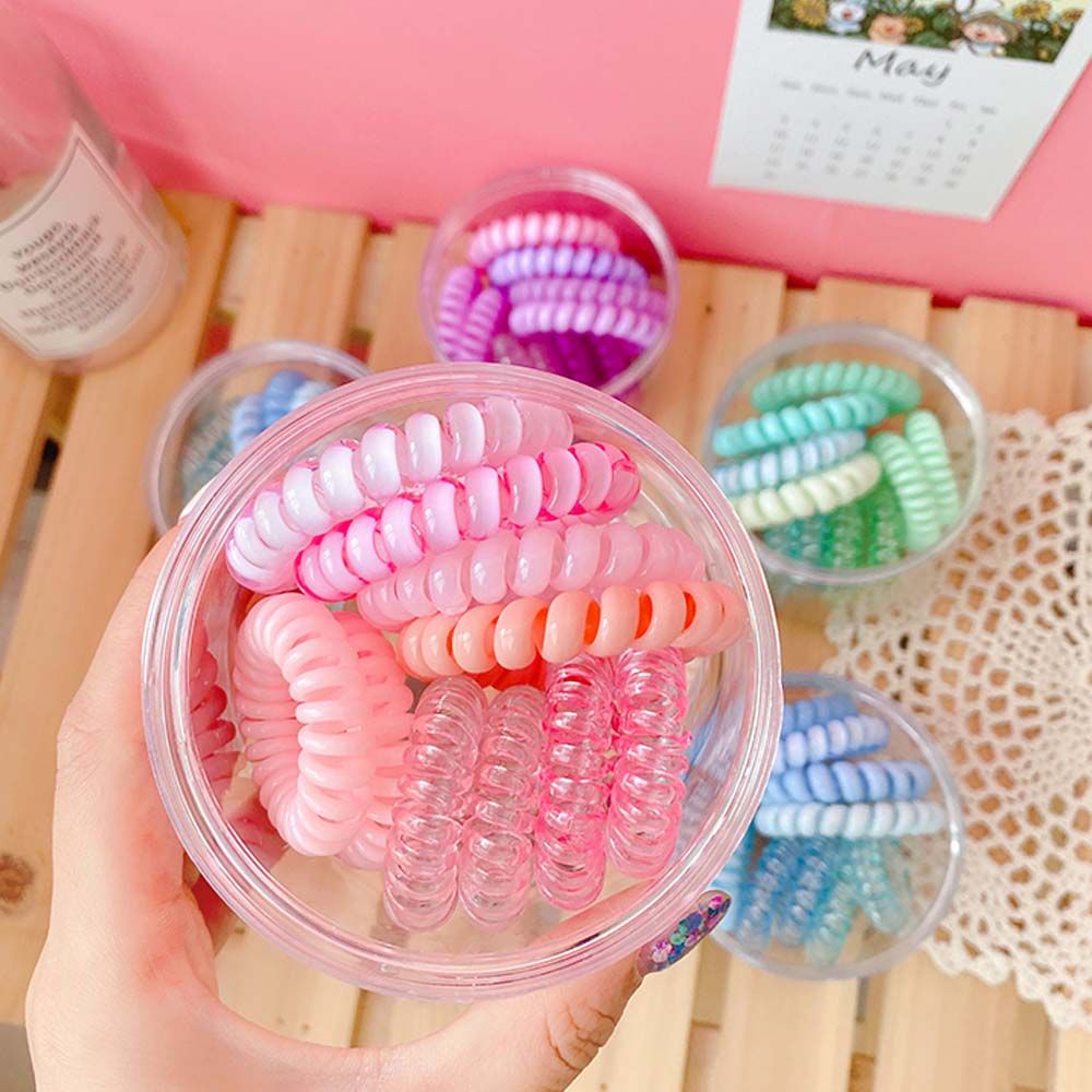 Set 10 Dây Buộc Tóc Co Giãn Nhiều Màu Sắc Phong Cách Hàn Quốc Dễ Thương Cho Nữ