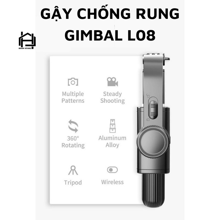 Gậy chống rung GIMBAL STABILLZER L08, gậy quay phim chụp ảnh tự sướng 3 chân đỡ CAO CẤP - BH 1 đổi 1