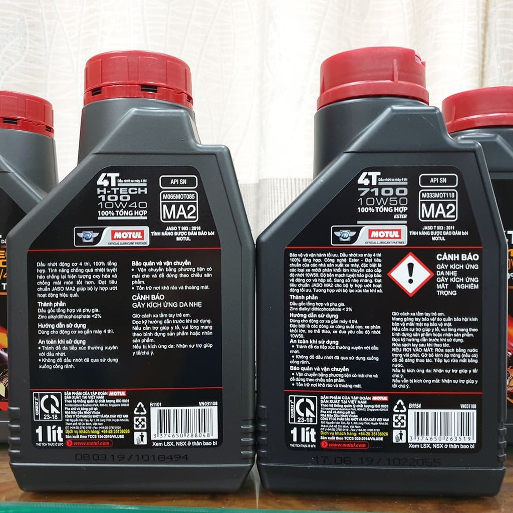 Nhớt Motul 7100 10W50, H-TECH 100 10W40 100% Tổng Hợp