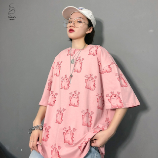 Áo Thun Ngắn Tay Nữ In Hình Quái Vật