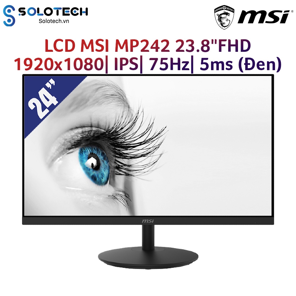 Màn hình máy tính LCD MSI MP242 23.8"FHD 1920x1080| IPS| 75Hz| 5ms (Đen)