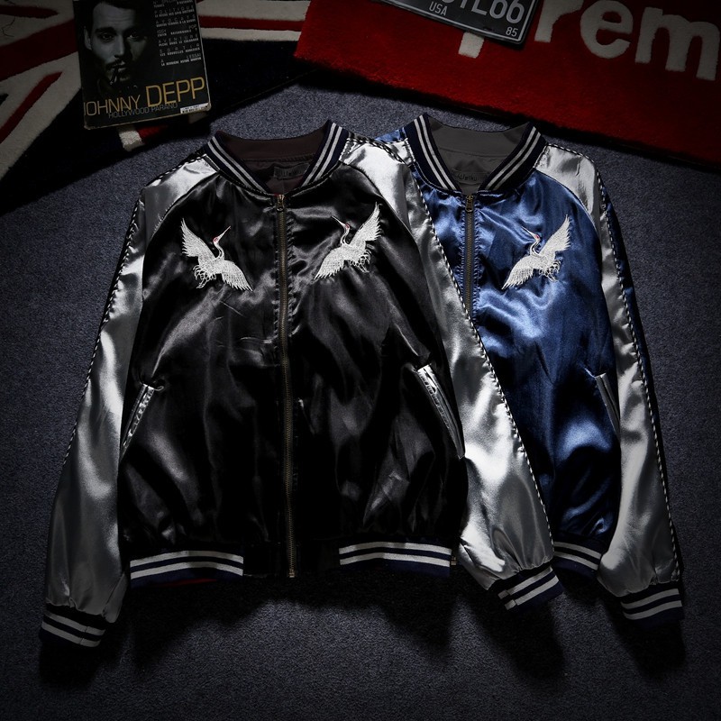 Áo Khoác Nhẹ Bomber Nam Nữ Khóa Kéo In Hình Hạc Trắng Kiểu Dáng Hàn Quốc Thanh Lịch AO KHOAC NAM 9000040 | BigBuy360 - bigbuy360.vn