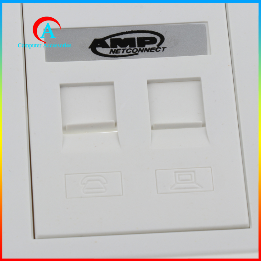 Ổ Cắm Gắn Tường 2 Cổng Rj45 / Rj11