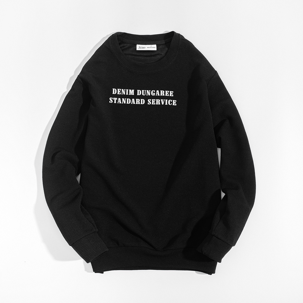 Áo nỉ thun dài tay nam DENIM ATINO vải thun cao cấp chuẩn form AN0508