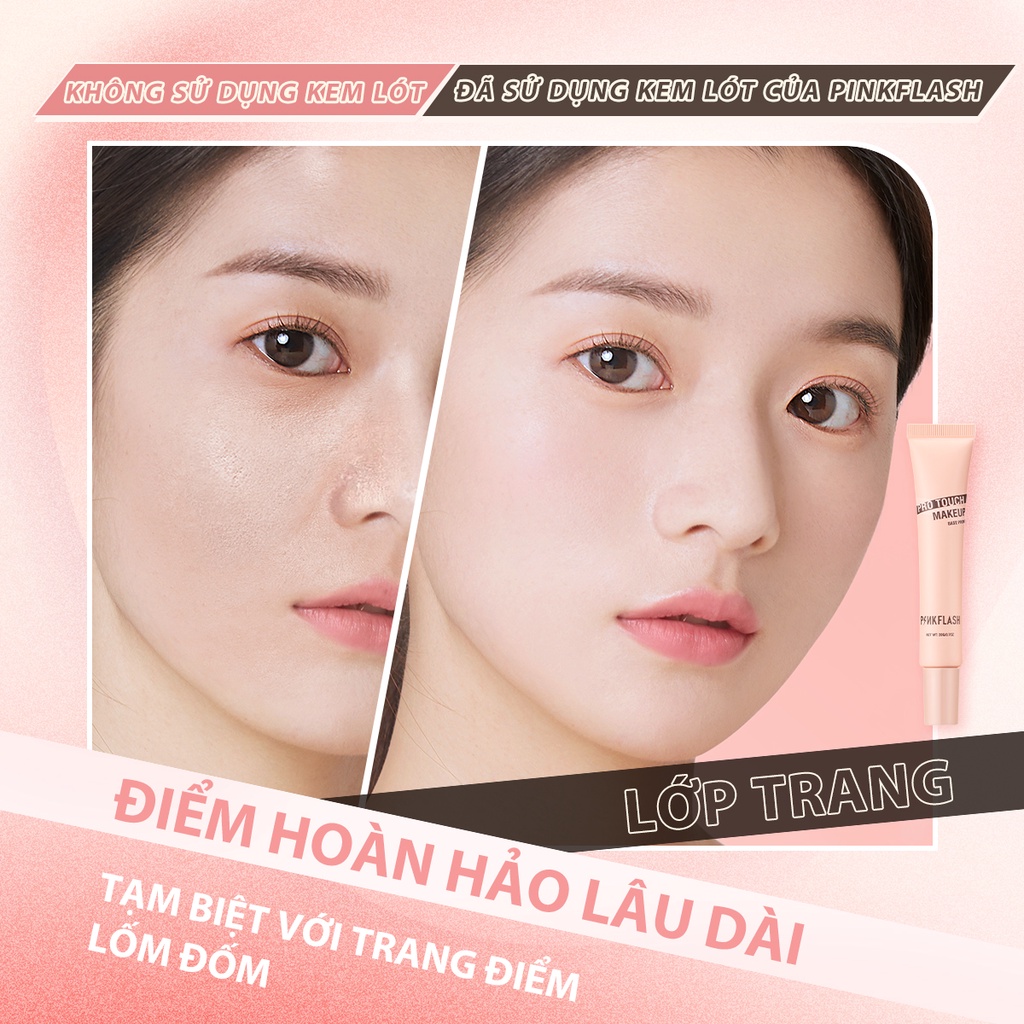 Kem lót trang điểm PINKFLASH PRO TOUCH thu nhỏ lỗ chân lông mờ mịn 40g