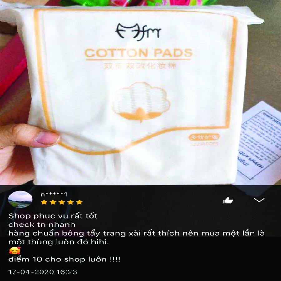 [Conbo 3túi] Bông tẩy trang 3 lớp Cotton Pads [Túi 222 miếng] | BigBuy360 - bigbuy360.vn