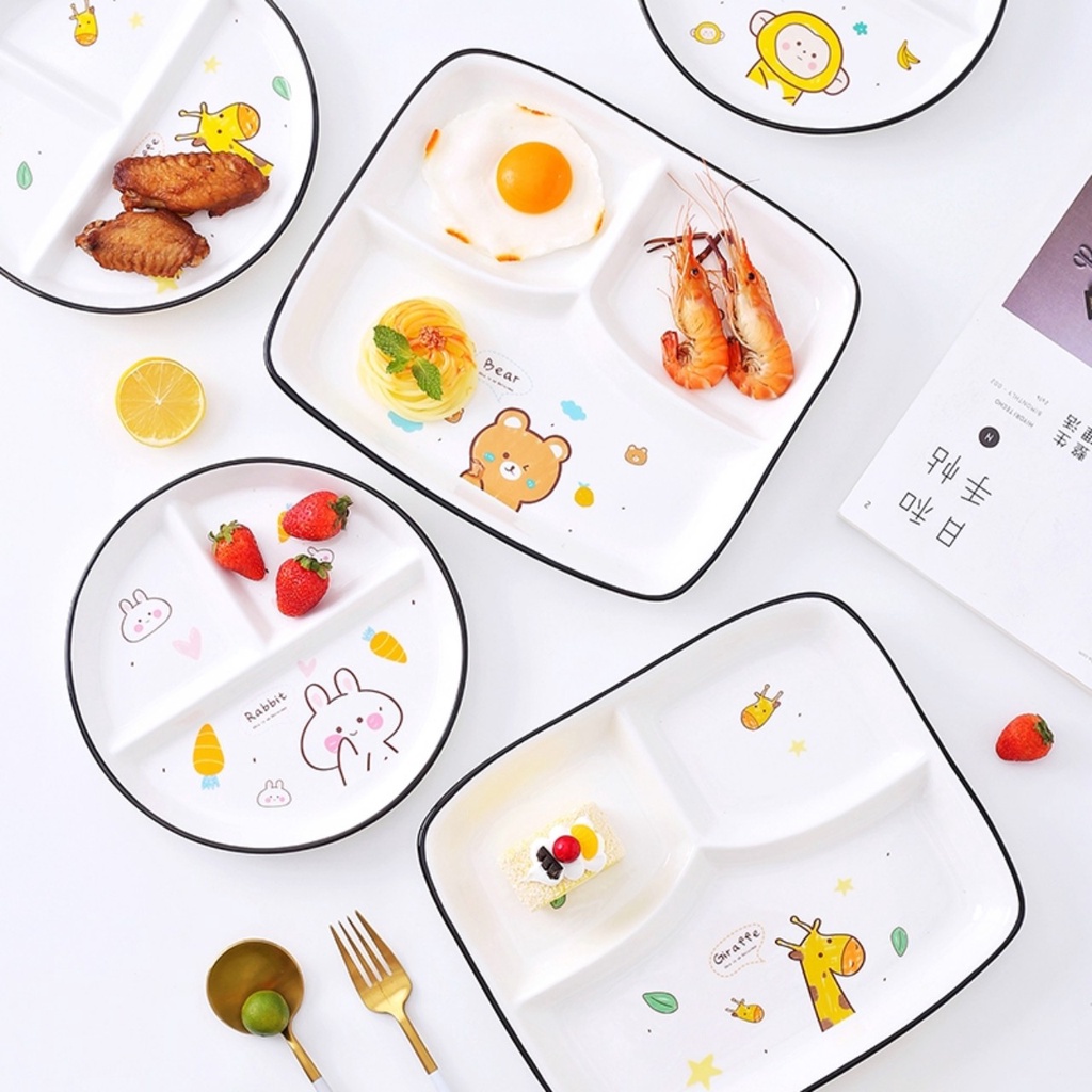 Đĩa sứ, chảo nướng, thố nhiều hình dáng họa tiết động vật ngộ nghĩnh - VS297