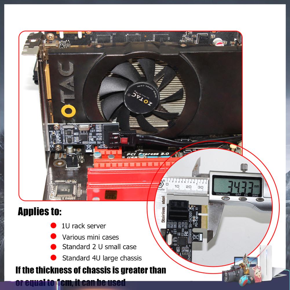 Bộ chuyển đổi SA3001 2 cổng SATA III PCIe Card SATA 3.0 sang PCI-e 1X kèm giá đỡ