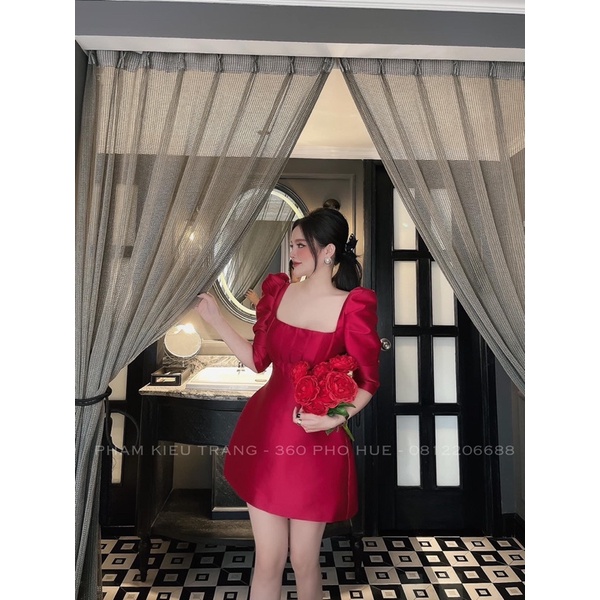 Đầm tacta tay phồng