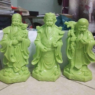 Bộ 3 tượng Phúc Lộc Thọ đá đúc xanh