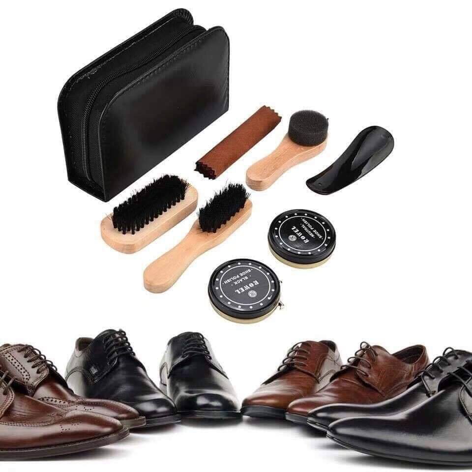 Xi đánh giầy 7 món tiện dụng giúp đánh sạch bóng các loại giày,cặp da,ví da tránh bụi bẩn