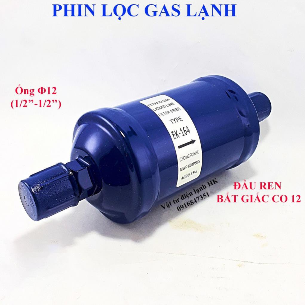 Phin lọc gas kho lạnh Genesso phi 6 10 12 16 19 mm (chọn đúng cỡ khi đặt hàng) Cốc lọc Fin lọc ga Genseso Filter 1/4 3/8