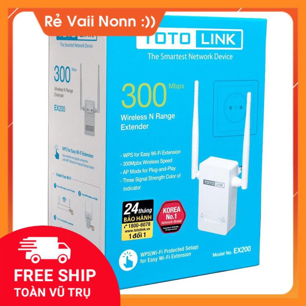 Bộ Mở Rộng Sóng Wifi Totolink EX200 Tốc Độ 300Mbps