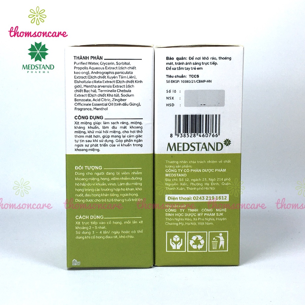 Xịt họng từ keo ong, xuyên tâm liên cho bé từ 6 tháng, hỗ trợ giảm ho, nhiệt miệng cho trẻ từ thảo dược Lọ 30ml