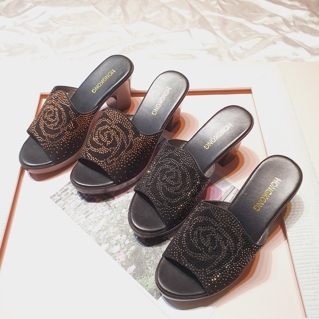Dép Trung Niên DA THẬT Dép Đi Tiệc  - Đế Đúc Đúp Kép Cao 7cm [ẢNH TỰ CHỤP] 2019-2