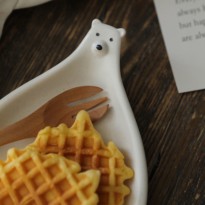 Đĩa Sứ Màu Trắng Thiết Kế Độc Đáo Dễ Thương Phong Cách Nhật Bản Tiện Dụng