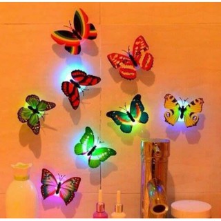 COMBO 5 Đèn Led Hình Bươm Bướm 3D Nhiều Màu Trang Trí Tường dùng làm đèn ngủ dán tường
