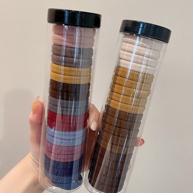 Dây chun buộc tóc nhiều màu sắc dây buộc tóc ống trơn cho nữ