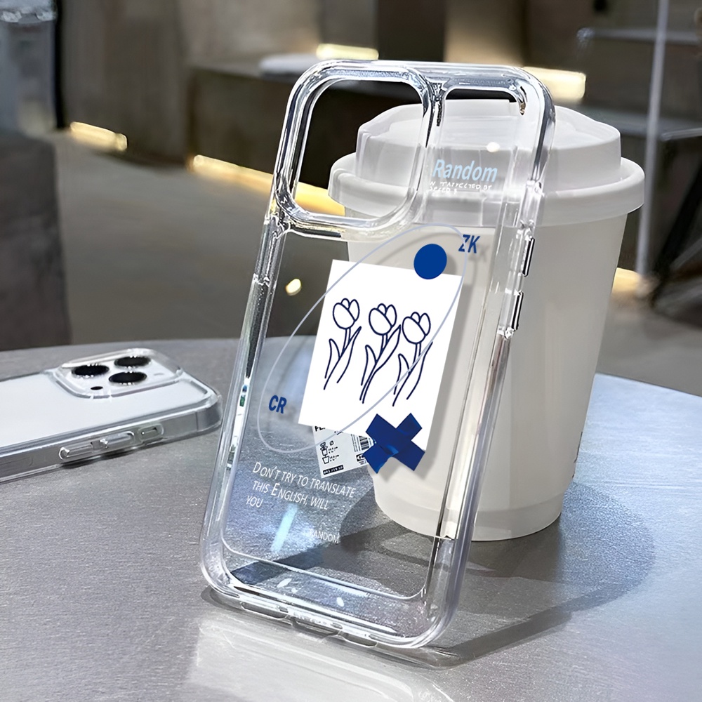 Ốp Điện Thoại Trong Suốt Hình Hoa Không Gian Cho iphone 14ProMax 14Plus 13 11 12 7Plus X XR