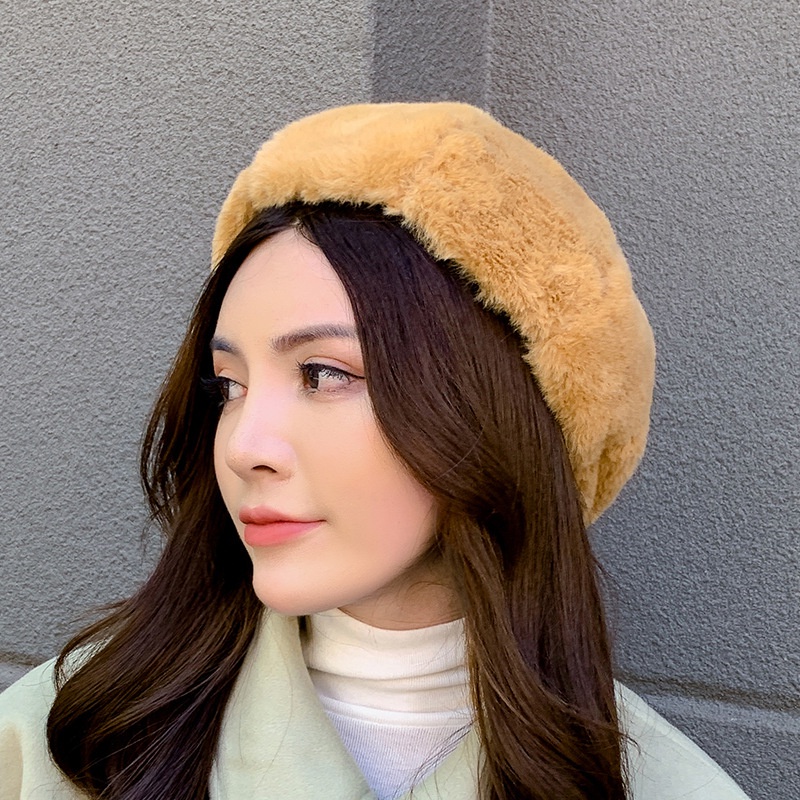 Autumn and winter fashion fur beret for women